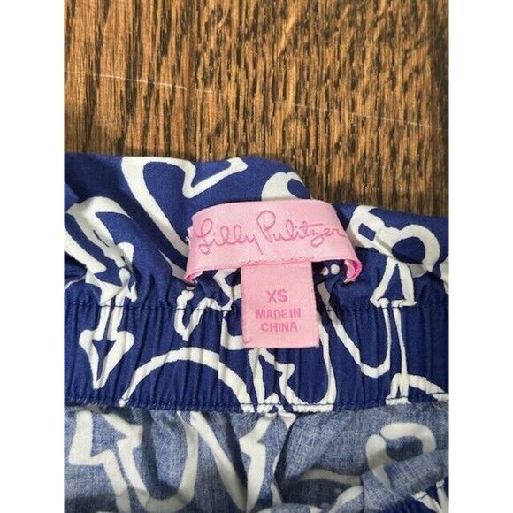 Lilly Pulitzer Blue Anchors Away Avery Skirt Anchor Pattern Boating Navy Size XS - Picture 6 of 11